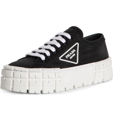 prada sneaker damen plateau|prada denim sneakers.